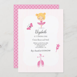 Pink Ballerina Party Kaart