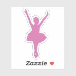 Pink Ballerina silhouette Sticker