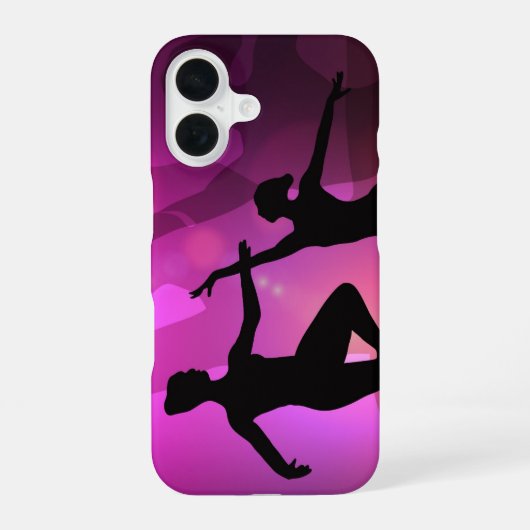 Pink Ballet Dancer Silhouette iPhone 16 Hoesje (Achterkant)