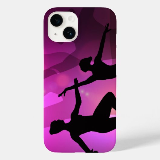 Pink Ballet Dancer Silhouette Laptop Sleeve Case-Mate iPhone Case (Achterkant)