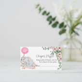 Pink Balloon Maman Bébé Eléphant cartes de tombola (Debout devant)