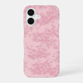 Pink Bamboo Leaf Japanese Modern Phone Case iPhone 16 Hoesje