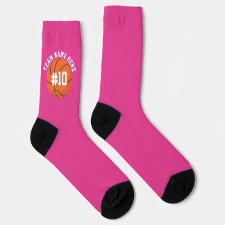 Pink Basketball Socks Team Player Sports Birthday Sokken