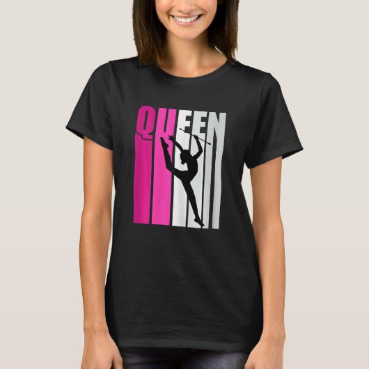 Pink Baton Twirling Gymnast Queen Gymnastics Daugh T-shirt (Voorkant)
