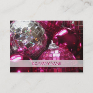 Pink Baubles modèle de carte de visite chubby