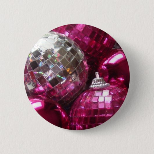 Pink Baubles-toets Ronde Button 5,7 Cm (Voorkant)