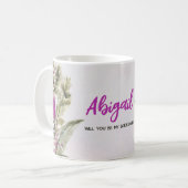 Pink Be My Bridesmaid Floral Mug (Devant gauche)