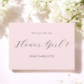 Pink Be My Flower Script Invitation