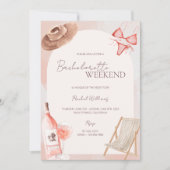 Pink Beach Bachelorette Party Invitation (Devant)