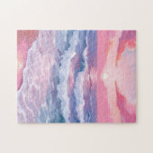 Pink Beach Ocean Shore Painted Legpuzzel (Horizontaal)