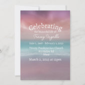 Pink Beach Sunset Célébration de la vie Invitation (Devant)