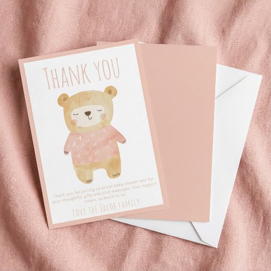 Pink Bear Baby shower mignon merci