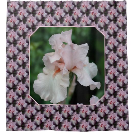 Pink Bearded Iris Flower Pattern Douchegordijn (Voorkant)