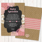 Pink bébé saupoudrer invitation burlap tableau RUS