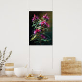 Pink Bee Balm Art Imprimer Poster (Cuisine)