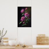 Pink Bee Balm Art Imprimer Poster (Cuisine)