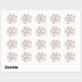 Pink Bee-Day Birthday Stickers with Daisies (Feuille)