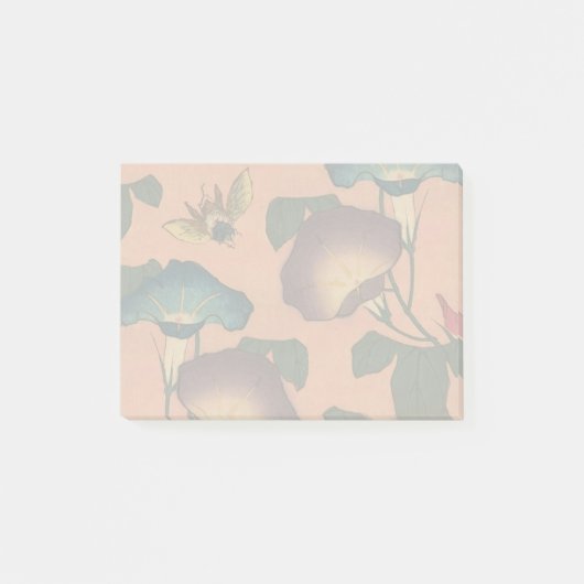 Pink Bee Flower Classic Hokusai Art Post-it® Notes (Voorkant)