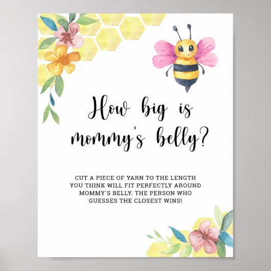 Pink Bee how big is mommy's belly game Poster (Voorkant)