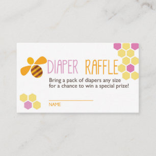 Pink Bee Luier Raffle Ticket Informatiekaartje