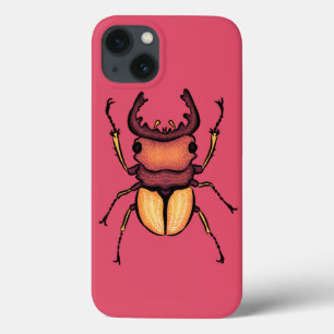 Pink Beetle Insect Lover Art iPhone 13 Hoesje