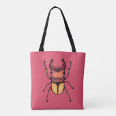 Pink Beetle Insect Lover Art Draagtas (Achterkant)