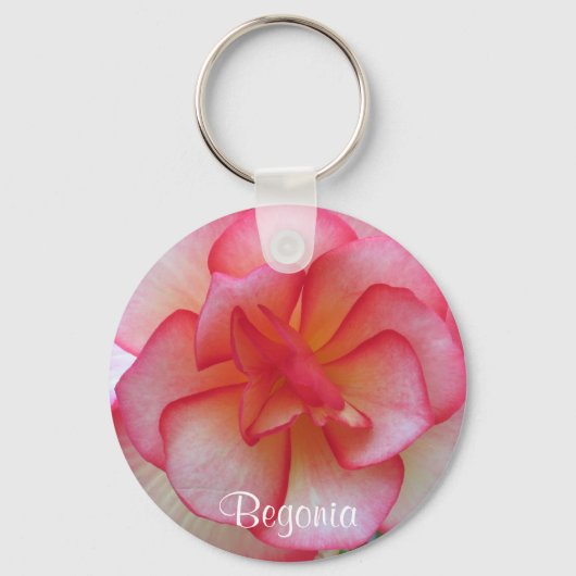 Pink Begonia Sleutelhanger (Voorkant)