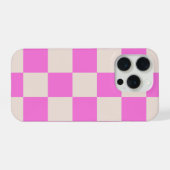 Pink Beige Checkerboard Phone Case (Verso Horizontal)