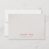 Pink Beige Minimalistic Classic Polka Dot Confetti Bedankkaart (Voorkant)