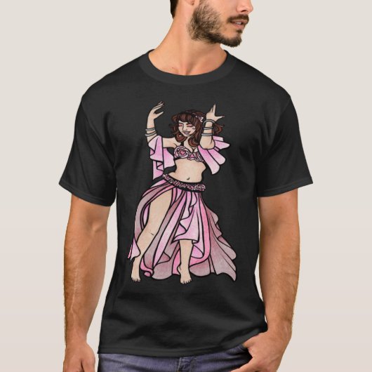Pink Belly Dancer belly dancing T-shirt (Voorkant)