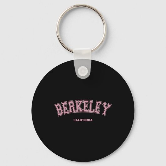 Pink Berkeley California Ca Varsity Style On Berke Sleutelhanger (Voorkant)