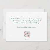 Pink Berries Floral Photo Carte de Noël (Dos)