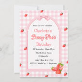 Pink Berry eerste verjaardag Kaart (Voorkant)