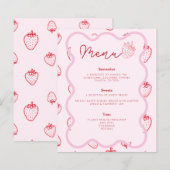 Pink Berry Sweet Theme Baby shower Afternoon Tea (Voorkant / Achterkant)