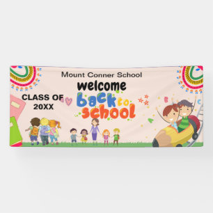 Pink Bienvenue De Retour À La Bannière De L'École
