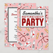 Pink bij pensionering verpleegster kaart (Voorkant / Achterkant)