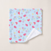Pink Birds en Love Hearts Bad Handdoek (Wasdoekje)