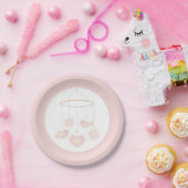 Pink Birds Nesting Party Papieren Bordje (Feest)