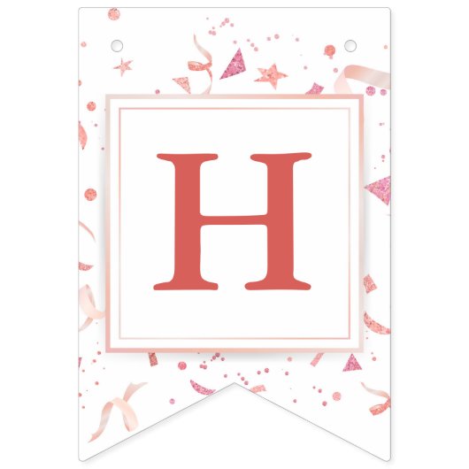 Pink Birthday Bunting Banner (Tweede vlag)