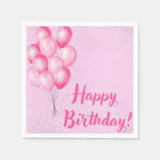 Pink Birthday Napkins Servet
