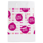 Pink Birthday Party Medium Cadeauzakje (Achterkant)