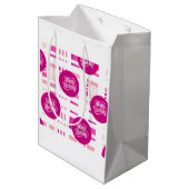 Pink Birthday Party Medium Cadeauzakje (Achterkant Gekanteld)