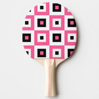 Pink Black and White Checkered Squares Pattern Tafeltennisbatje