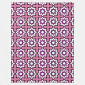 Pink, black and white geometric mandala fleece deken (Voorkant)