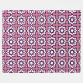Pink, black and white geometric mandala fleece deken (Voorkant (Horizontaal))