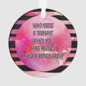 Pink Black Bunco Friendship Funny Ornament (achterkant)