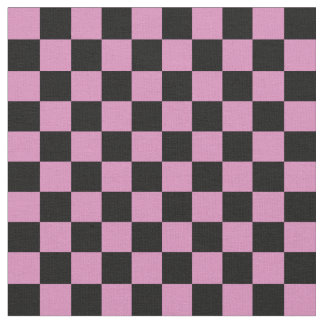 Pink & Black Checkerboard Stof