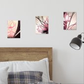 Pink & Black Floral Wall Art – Set of 3 Prints (Slaapkamer)