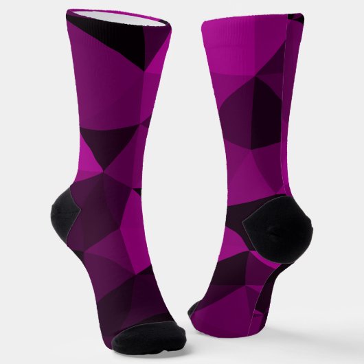 Pink black geometric mesh pattern sokken (Gebogen)