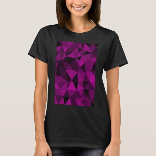 Pink black geometric mesh pattern t-shirt (Voorkant)